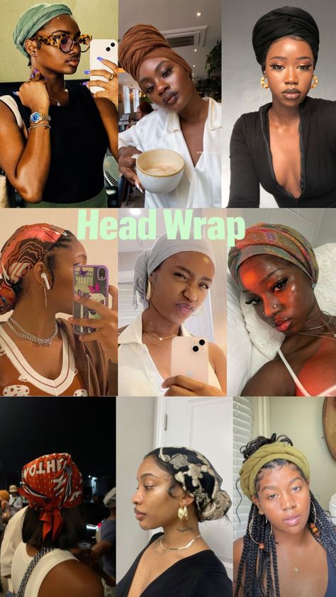 Natural hairstyles ideas #naturalhair #blackwomen #beauty Headwrap Hairstyles, African Hair Wrap, Quick Natural Hair Styles, Hair Wrap Scarf, Hair Scarf Styles, Head Scarf Styles, Protective Hairstyles Braids, Hairdos For Curly Hair, Pretty Braided Hairstyles