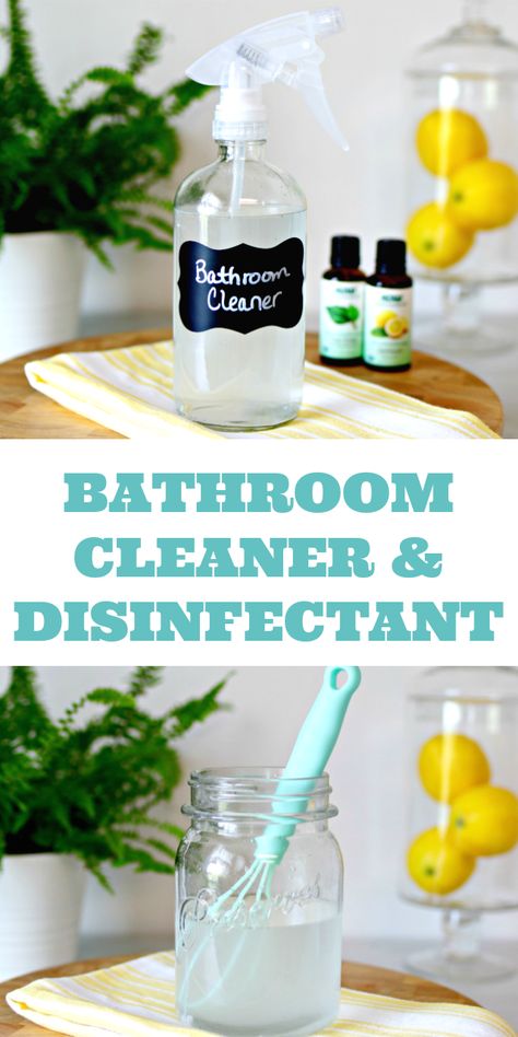 This DIY Bathroom Cleaner Disinfectant Spray is easy to make using some items you may already have in your kitchen, and it will leave your bathroom sparkling clean! via @Mom4Real Diy Bathroom Cleaner, Pina Colada Cocktail, Deep Cleaning Hacks, Cleaning Painted Walls, Disinfectant Spray, Deep Cleaning Tips, Homemade Cleaning Products, Tequila Sunrise, Natural Cleaners