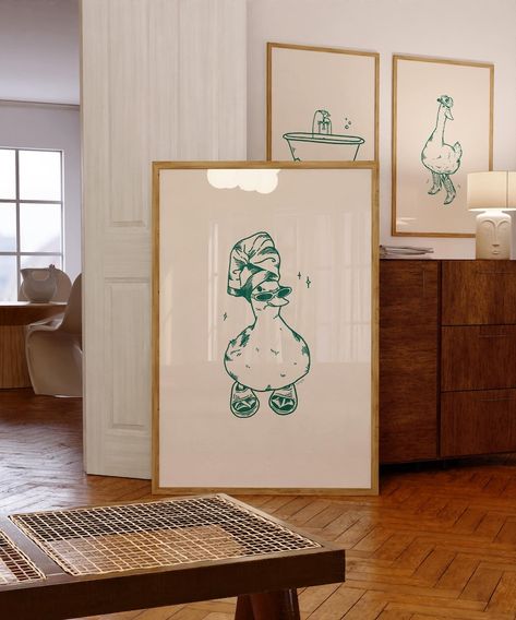 Set of 3 Bath Duck Green Prints Retro Bathroom Prints Vintage Art Bathroom Wall Art Duck Poster Trendy Wall Art Digital Download - Etsy UK Duck Poster, Cool Duck, Surf Artwork, Bath Duck, Poster Green, Green Poster, Bathroom Posters, Duck Print, Vintage Duck