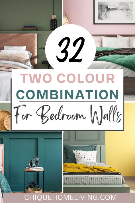 Bedroom Painting Color Combination, Multi Colored Bedroom Walls, Best Color Combination For Bedroom, Interior Colour Combinations Master Bedrooms, Room Colour Schemes Bedrooms, Bedroom Two Colors Wall, Stairs Wall Colour Ideas, Color Combinations For Bedroom Walls, Indoor Wall Color Ideas