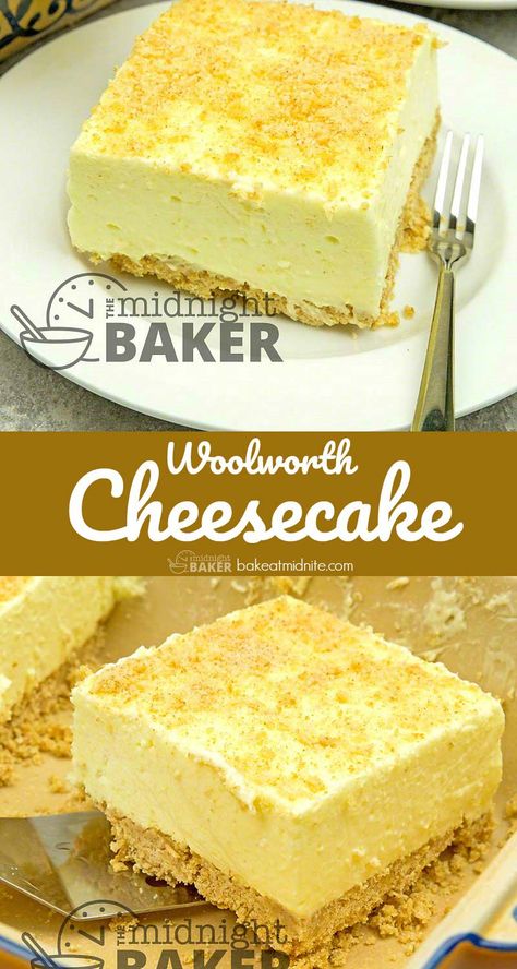 Woolworth Cheesecake Recipe, Woolworth Cheesecake, Cheesecake Squares, Lemon Jello, Jelly Desserts, Mousse Dessert, Bake Desserts, Camping Recipes, Lemon Cheesecake