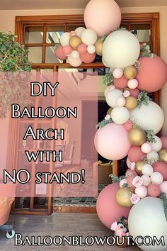 Easy Diy Balloon Arch, Diy Balloon Arch, Balloon Arch Diy, Baby Shower Balloon Arch, How To Make Balloon, Bridal Shower Balloons, Balloon Garland Diy, Diy Balloon, Diy Balloon Decorations