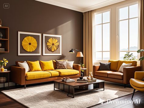 14 Brown Living Room Apartment Decorating Ideas Mustard Living Rooms, White Curtains Living Room, Brown Walls Living Room, Tan Living Room, Brown Sofa Living Room, Brown Living Room Decor, Apartment Decorating Ideas, Grey Couch Living Room, Living Room Apartment