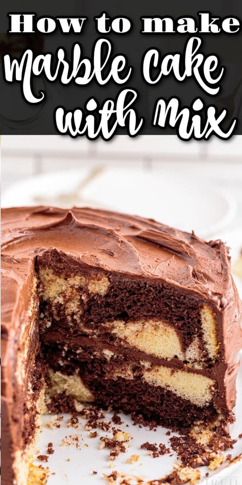 How to Make Marble Cake From Cake Mix Marble Sheet Cake Recipe, Chocolate And White Cake, Marble Cake Recipe Moist, Vanilla Cake Mix Recipes, Marble Bundt Cake Recipe, Vanilla And Chocolate Cake, Chocolate And Vanilla Cake, Soft Cake, Marble Cake Recipes