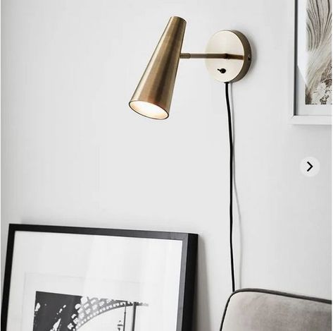 Modern Bedside Wall Lights, Wall Lights Uk, Bedroom Colours, Gold Lighting, Gold Wall Lights, Wall Light With Switch, Plug In Wall Lights, Bedside Wall Lights, Metal Wall Light