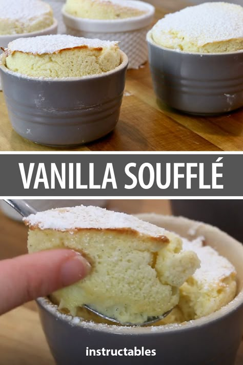 Souffle Recipes Vanilla, White Chocolate Souffle, Dessert Souffle Recipes, Easy Souffle Recipes, Souffle Recipes Dessert, Souflee Recipes Dessert, Ramekin Recipes Dinner, Souflee Recipes, Ramekin Recipes Dessert