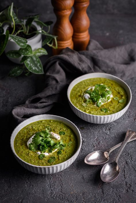 Green Goddess Soup Green Goddess Soup, Green Goddess, Frying Oil, The Dinner, Crusty Bread, Vegetable Stock, Nutrient Dense, Soup Recipe, Palak Paneer