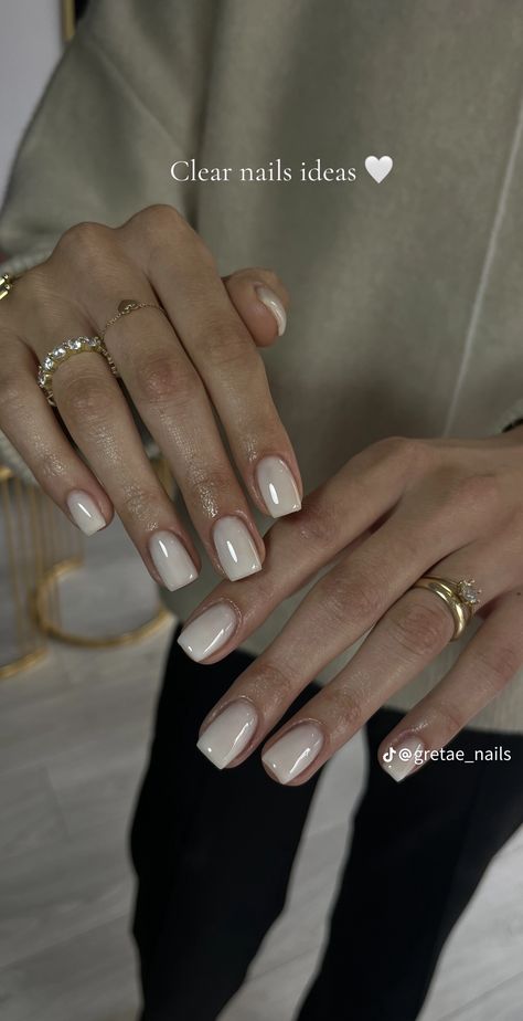 Wedding Dipped Nails, Short Milky Nails, Short Classy Nails, Natural Nails Manicure, Nails Outfit, Milky Nails, Nagellack Trends, Nagel Tips, Work Nails