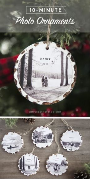 Crafted Gifts, Photo Christmas Ornaments, Cadeau Diy, Christmas Ornaments Homemade, Photo Ornaments, Handmade Christmas Gifts, Christmas Ornament Crafts, Homemade Christmas Gifts, Family Memories