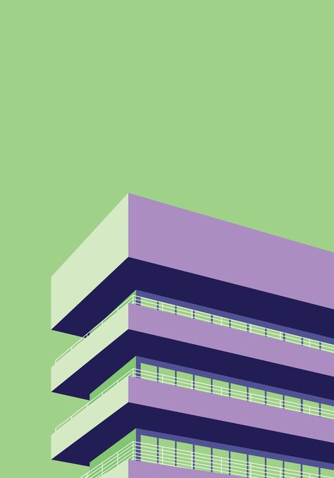 Gabriella Street — Urban Summer Bauhaus Building Illustration, Vector Art Architecture, Architecture Vector Illustration, Digital Art Architecture, Vector Building Illustration, Isometric Building Illustration, Minimal Architecture Illustration, Building Illustration Architecture, Building Illustration Vector