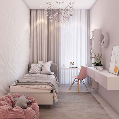 Beautiful design never means the same thing to two people. While one person may covet the simplicity of Scandinavian styles, another may long for ornate chandel Hiasan Bilik Tidur, Curtain Styles, Apartment Bedroom, Small Room Design, Tiny Bedroom, Small Room Bedroom, Kids Bedroom Decor, Small Apartment, The Bedroom