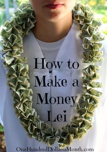 dollar bill lei Creative Graduation Gifts, Money Necklace, Graduation Money Lei, Money Leis, Graduation Money Gifts, Graduation Gift Ideas, 8th Grade Graduation, Graduation Money, Graduation Leis