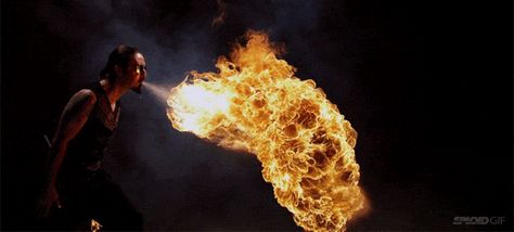 Fire Breathing + Bullet Time = Super Awesome Frozen Flames! Breathing Gif, Fire Animation, High Speed Camera, Fire Breathing, Fire Photography, After All These Years, The Matrix, Dragon Slayer, Moving Image