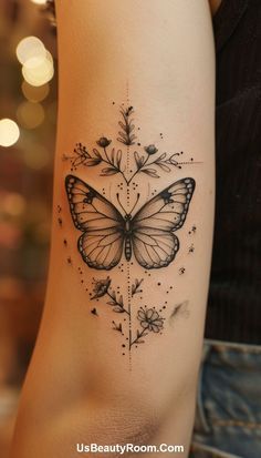 Are elegant tattoos for women becoming more popular 2024? - Fashion Tips Tricks Tatoo For Girls Ideas, Girls Tatoos Design, Trendy Butterfly Tattoo, Butterflies Back Of Arm Tattoo, Geometric Woman Tattoo, Butterfly Women Tattoo, Trending Tattoos For Women 2024, Classy Back Tattoos For Women, Funky Butterfly Tattoo