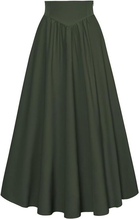 Amazon.com: Scarlet Darkness Victorian Skirts for Women Floor Length High Waisted Flowy Long Skirt Black L : Clothing, Shoes & Jewelry Black Skirts Long, Victorian Era Clothing, Victorian Skirts, Green Long Skirt, Flowy Long Skirt, Scarlet Darkness, Green Skirt Outfits, Long Green Skirt, Punk Plaid