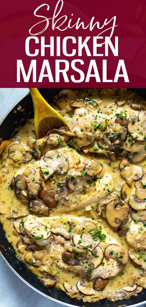 Mushroom Chicken Recipe, Easy Chicken Marsala, Chicken Marsala Easy, Creamy Mushroom Chicken, Chicken Mushroom Recipes, Marsala Chicken Recipes, Chicken Skillet Recipes, Marsala Wine, Chicken Marsala