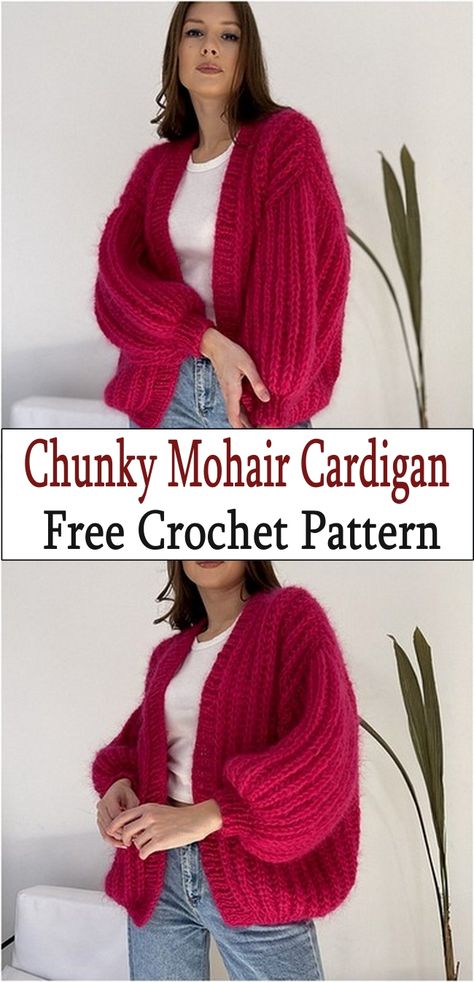 Free Crochet Chunky Sweater Patterns, Free Crochet Chunky Cardigan Patterns, Free Crochet Oversized Cardigan Patterns, Chunky Hexagon Cardigan Crochet, Crochet Bulky Cardigan, Oversize Cardigan Crochet Pattern, Bulky Cardigan Crochet Pattern, Crochet Sweater Chunky Yarn, Chunky Cardigan Pattern Free