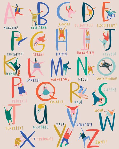 Hand Lettering, Abc Poster, Artfully Walls, Alphabet Art, Alphabet Print, Alphabet Illustration, The Alphabet, Letters And Numbers, Grafik Design