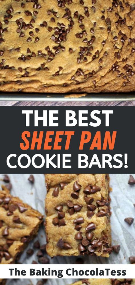 Sheet Pan Cookie Bars, Sheet Pan Cookies, Oatmeal Cookie Bars Recipes, Chocolate Chip Pan Cookies, Nestle Chocolate Chip Cookies, Chocolate Chip Cookie Bar Recipe, Oatmeal Chocolate Chip Bars, Cookie Bars Easy, Oatmeal Cookie Bars