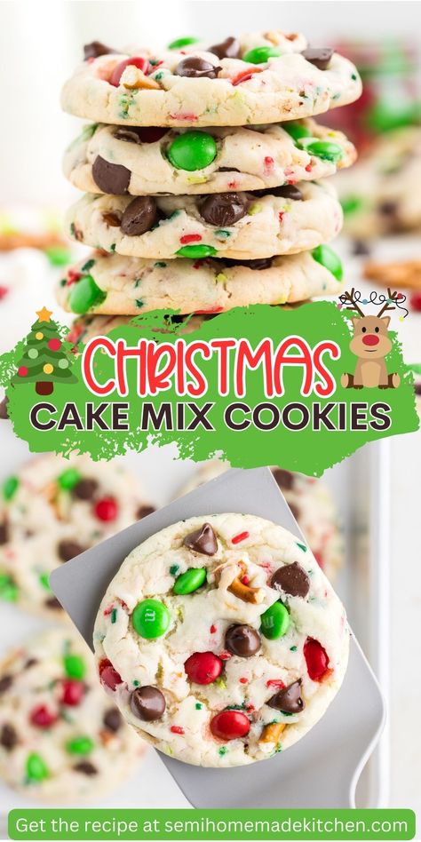 Cakemix Cookies Christmas, Cookie Recipes Made With Cake Mixes, Christmas Cake Batter Cookies, Chocolate Cake Mix Cookies Christmas, Cake Mix Santa Cookies, Cake Mix And Pudding Cookies, Cake Batter Cookies Christmas, Christmas Cookies Cake Mix Recipes, Boxed Cake Mix Christmas Cookies