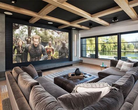 31 Home Theater Ideas That Will Make You Jealous | Sebring Design Build | Design Trends Pelan Rumah, Room Drawing, Home Cinema Room, Home Theater Decor, Desain Furnitur Modern, تصميم للمنزل العصري, House Deco, Room Setting, Home Theater Rooms