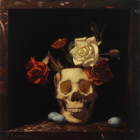 ArtStation - Trompe L'oiel, Pedro H. Cardoso Metal Drawing, Baroque Painting, Bone Art, Art & Craft Paint, Bubble Art, Art Corner, Skulls And Roses, Images Vintage, Soap Bubbles