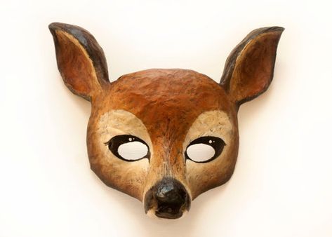 Woodland Creatures Party, Deer Mask, Female Deer, Paper Mache Mask, Bear Mask, Ceramic Mask, Animal Mask, Party Mask, Mask Masquerade