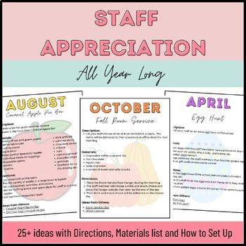 Teacher Appreciation Monthly Themes, Stock The Teachers Lounge, School Appreciation Days 24-25, Pta Staff Appreciation Ideas, Teacher Of The Month Ideas, April Staff Morale Booster, September Staff Morale Boosters, Fun Work Ideas For Employees, September Staff Appreciation Ideas