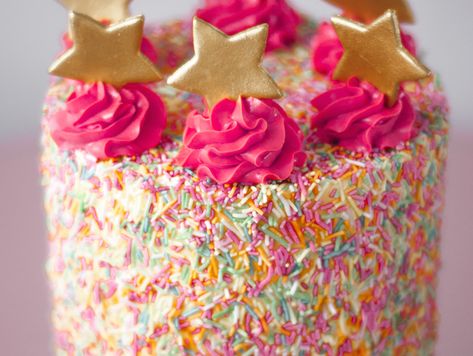 A Mess-Free Method for Making Fun Sprinkle Cakes Sprinkles Birthday Cake, Hazelnut Cake, Torte Cupcake, Sprinkle Cake, Pretty Birthday Cakes, Cute Birthday Cakes, Rainbow Sprinkles, Drip Cakes, Cake Tutorial