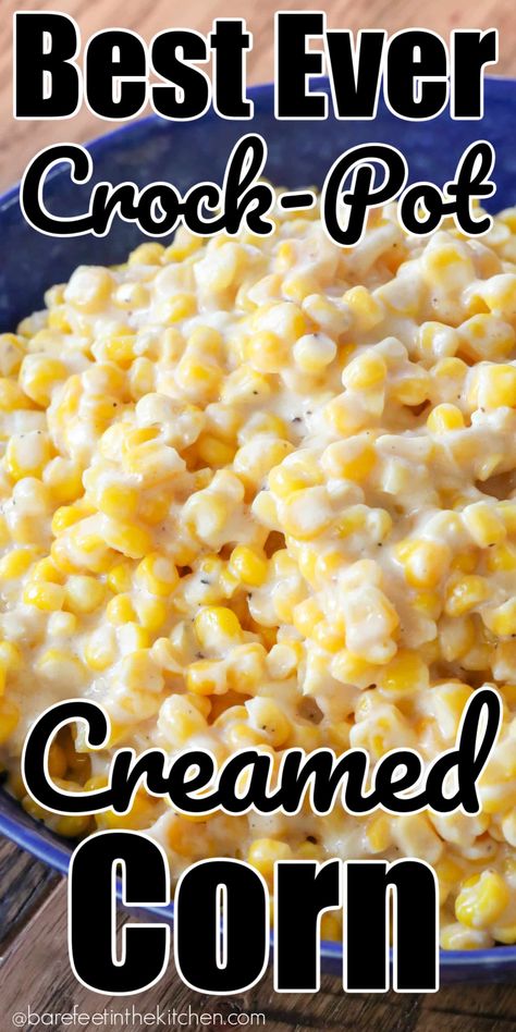 Rudy’s Slow-Cooker Creamed Corn Fresh Cream Corn Recipe, Corn With Cream Cheese Recipe, Cream Style Corn Recipe, Cream Corn Recipe Crock Pot, Cream Of Corn, Slow Cooker Corn, Fresh Corn Recipes, Corn Recipes Side Dishes, Slow Cooker Creamed Corn