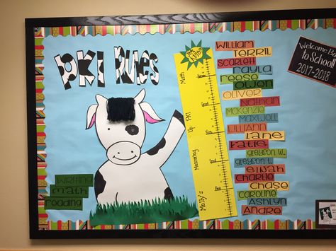 Primrose Bulletin Boards, Primrose School Bulletin Boards, Cow Bulletin Board Ideas, Primrose School, Cow Room, Prime Rose, Classroom Door Decorating, Welcome Bulletin Boards, Teaching Preschoolers