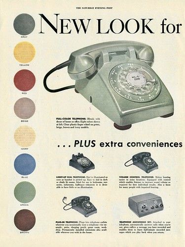 Western Electric model 500 | Phone designed by Henry Dreyfus… | Flickr Publicidad Creativa, Vintage Phones, Jukeboxes, Old Advertisements, Vintage Telephone, Retro Advertising, Retro Ads, Old Phone, Vintage Memory