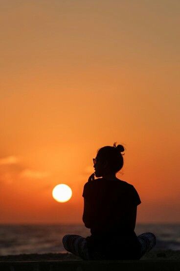 Sun Set, The Sun, A Woman, The Beach, Sun