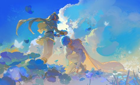 Wow Art, Big Art, Ethereal Art, Art Anime, Blue Art, Wallpaper Pc, All Anime, Anime Background, 그림 그리기