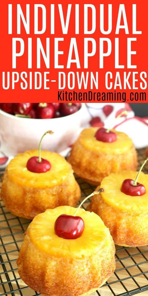 No Melt Desserts, Mini Bundt Cakes Decorating Ideas, Mini Bundt Cake Flavors, Southern Desserts Deep South Dish, Small Bundt Cakes, Small Bundt Cake Recipes, Mini Bundt Cake Recipes, Pineapple Upside Down Bundt Cake Recipe, Cherries Dessert