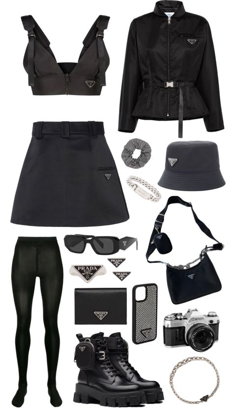 Prada Outfits Women, Cute Two Piece Outfits, Prada Outfits, Prada Aesthetic, Kpop Concert Outfit, Preformance Outfits, Fashion Vocabulary, Outfits Polyvore, Aesthetic Fits