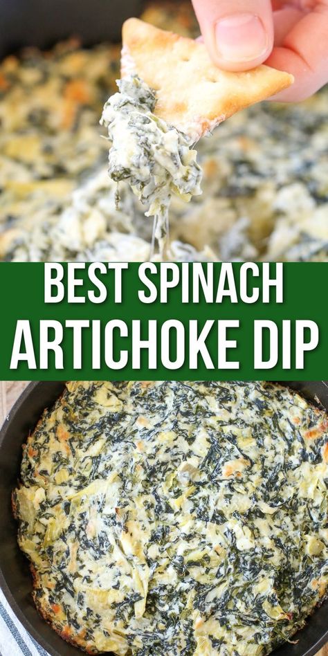 Simple Spinach Artichoke Dip, Artichokes Dip, The Best Spinach Artichoke Dip, Artichoke Spinach Dip, Spinach Artichoke Dip Easy, Best Spinach Artichoke Dip, Baked Spinach Artichoke Dip, Party Sides, Spinach Artichoke Dip Recipe