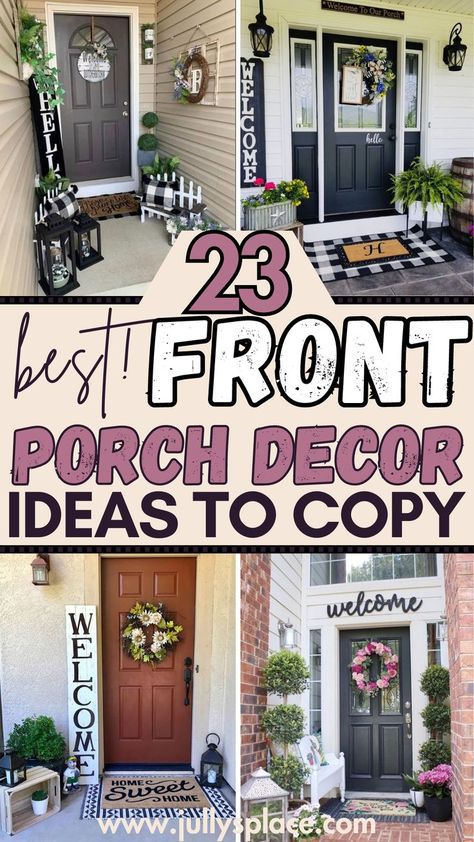 front porch ideas, front porch decor, farmhouse front porch, front porch decor ideas Front Porch Lanterns Entrance, Fall Curb Appeal Porch Ideas, Texas Front Porch Ideas, Porch Corner Ideas, Small Front Deck Decorating Ideas, Front Steps Decorating Ideas, Fall Lantern Decor Ideas Front Porch, Staging Front Porch To Sell, Small Front Stoop Ideas