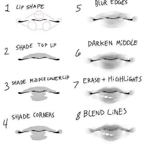 37 Best Step by Step Lip drawing Tutorials to follow - atinydreamer Lip Drawing, Eye Drawing Tutorials, Drawing Tutorial Face, Lips Drawing, Art Tools Drawing, Sketches Tutorial, Easy Drawings Sketches, Guided Drawing, Hand Art Drawing