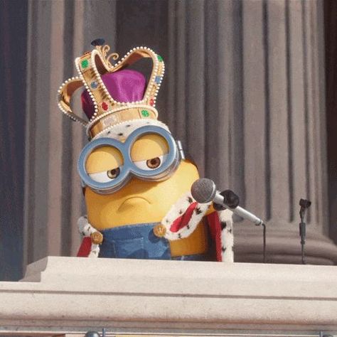 King Bob - Minions | Minions funny, Minions wallpaper, Minions bob Minions, Disney Characters, Minions Minions, April Fool's Prank, Mic Drop, Minions Funny, April Fools, Minion, Gif