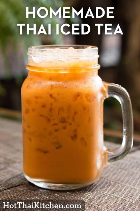 Thai Iced Tea Recipe - Thai vs American Style Thai Tea Recipes, Thai Iced Tea, Thai Spices, Iced Tea Recipe, Thai Milk Tea, Milk Tea Recipes, Iced Tea Recipes, Tea Diy, Thai Tea