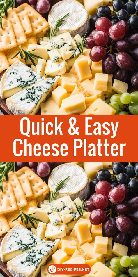 Need a quick party appetizer? This easy cheese platter features a variety of cheeses, fruits, and crackers for a balanced and beautiful board. Cheese And Fruit Tray Ideas, Vegetable And Cheese Tray Ideas, How To Make Appetizer Platter, Cheese Cracker And Meat Tray, Cheese Board For Party, Easy Cheese Tray, Best Cheese Board Ideas, Crackers And Cheese Platter Ideas, Cheese Only Board