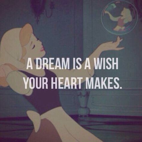 A Dream Is A Wish Your Heart Makes...When You're Fast Asleep...In Dreams You Will Lose Your Heartache...Whatever You Wish For You Keep... Funny Disney, Disney Quotes, Disney Movie Quotes, Disney Images, Disney Cinderella, Dream Quotes, Disney Disney, Fairy Godmother, Disney Memes