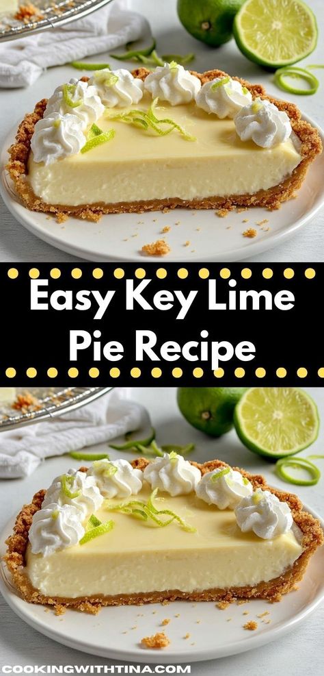 "Craving a refreshing dessert? This Key Lime Pie Recipe is the perfect balance of tangy and sweet. It's a simple dessert idea that’s quick to prepare, making it ideal for family gatherings. Simple Key Lime Pie Recipe, Coconut Milk Key Lime Pie, The Best Key Lime Pie, Easy Key Lime Pie Recipe Condensed Milk, Protein Key Lime Pie, Simple Key Lime Pie, Key Lime Pie Trifle, How To Make Key Lime Pie, Cream Cheese Key Lime Pie Recipe