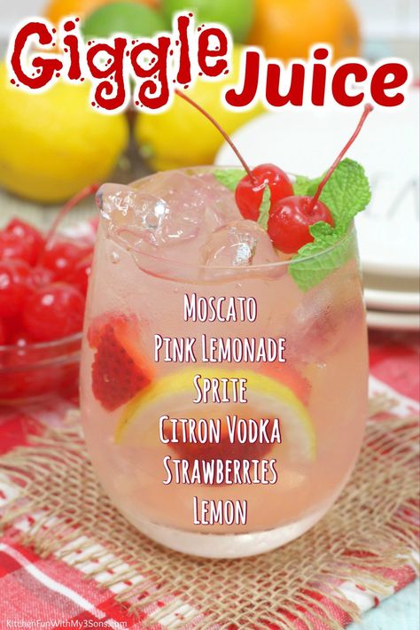 Giggle Juice, Citrus Vodka, Cocktail Drinks Alcoholic, Mixed Drinks Alcohol, Yummy Alcoholic Drinks, Liquor Drinks, Boozy Drinks, Mixed Drinks Recipes, Cocktail Drinks Recipes