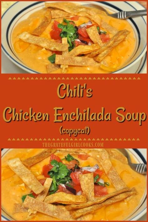 Crockpot Cheesy Chicken Enchilada Soup With Velveeta, Chilis Enchilada Soup Crockpot, Chicken Tortilla Soup With Velveeta, Thick Tortilla Soup, Chili’s Chicken Tortilla Soup, Thick Chicken Tortilla Soup, Chilis Enchilada Soup Copycat, Chilis Chicken Enchilada Soup Recipe, Chilis Enchilada Soup