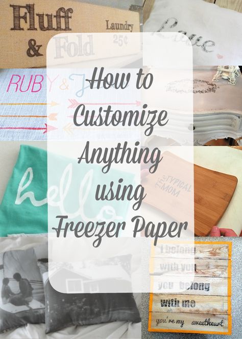 How to print using freezer paper! Easy how to DIY instructions on how you can use freezer paper to personalize pillows, shirts, wood signs and more. Freezer Paper Transfers, Wax Paper Transfers, Inkscape Tutorials, Neli Quilling, Astuces Diy, Freezer Paper, Personalized Pillows, Decor Minimalist, Diy Signs