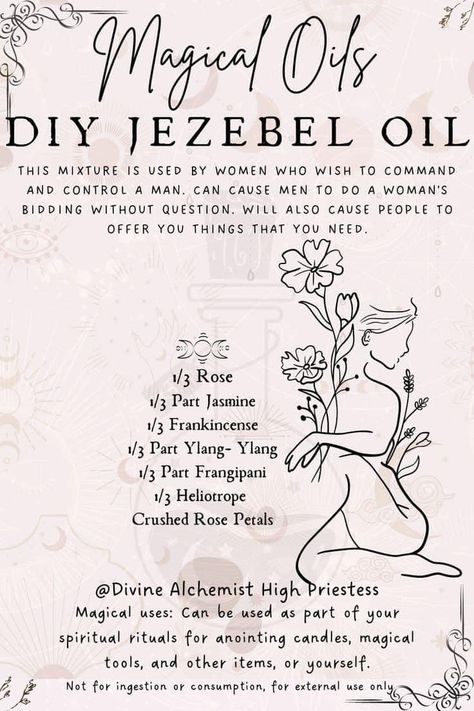 Magick Oil, Essential Oil Perfumes Recipes, Essential Oil Diffuser Blends Recipes, Perfume Recipes, Witch Spirituality, Grimoire Book, Magic Spell Book, Magic Herbs, Diy Perfume