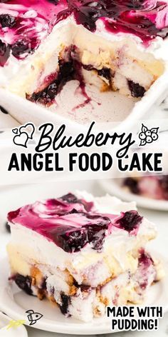 Bana Bread, Blueberry Angel Food Cake, Quick Summer Desserts, Cook Desserts, Berry Desserts, Ambrosia Recipe, Blueberry Desserts Recipes, Angel Food Cake Desserts, Earth Cake