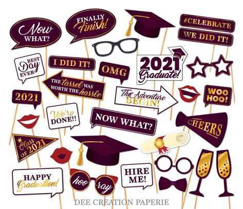 Excited to share the latest addition to my #etsy shop: Graduation Photo Booth Printable Props - Class of 2021, Instant Download Graduation Photo Booth Props 2021, Burgundy Graduation Party Decor https://etsy.me/3qnuCgA #red #graduation #gold #grad #gradparty #highschoo Blue Graduation Decorations, Photo Booth Props Free, Photo Booth Printables, Diy Fotokabine, Graduation Party Photo Booth, Blue Graduation Party, Graduation Photo Booth Props, Printable Props, Graduation Photo Booth